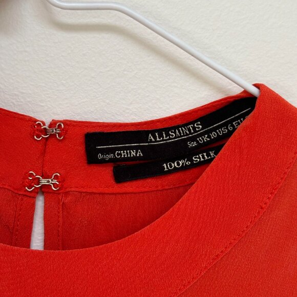 AlAllSaints Silk Tonya Lew Dress – Rust Orange, US 6 (Runs Small) - Picture 2 of 4